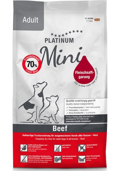 Platinum Mini Sığır Etli Yetişkin Köpek Maması 900 Gr