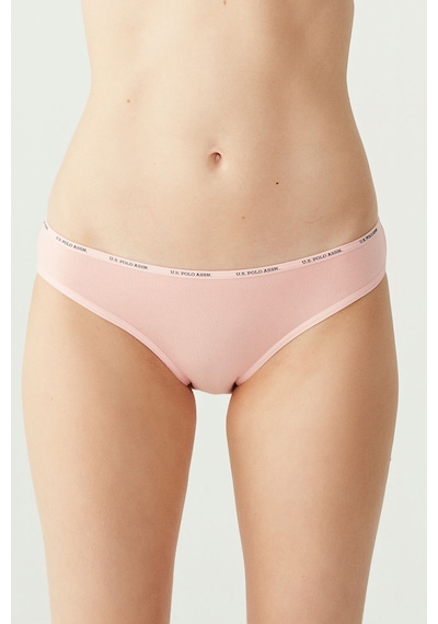 U.S. Polo Assn. Kadın Çok Renkli 5Li Yüksek Bel Slip 67002 Kırmızı