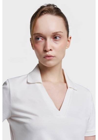 Lescon Kadın Kısa Kollu Polo Yaka T-shirt 26y-2108 Beyaz