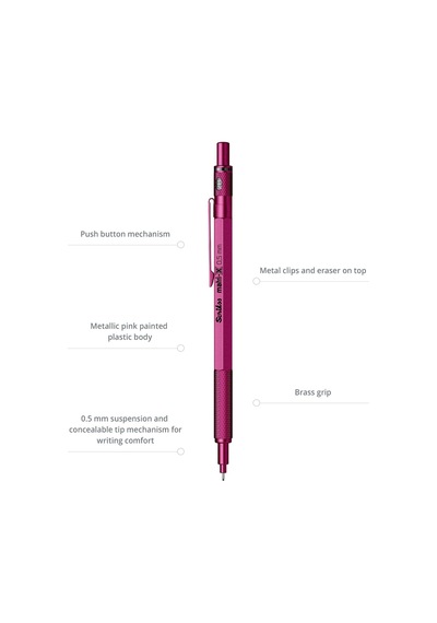 Matri-x Versatil 0.5 Mm Metalik Pembe Şeffaf Amb.