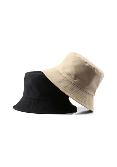 Caxis Unisex Bucket Balıkçı Şapka 2'li Set Siyah - Bej