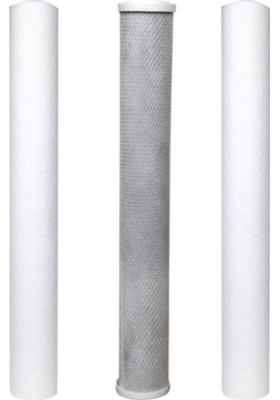 Angel Store Su Arıtma 20'' Filtre Seti 5 Mikron + Blok Karbon 1