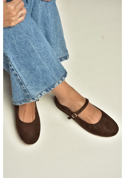 Fox Shoes Y250770702 Kahverengi Süet Alçak Dolgu Tabanlı Kadın Ayakkabı