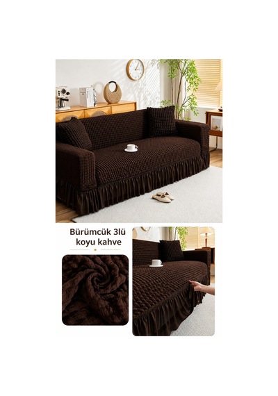 Bürümcük 3 Kişilik Koltuk Örtüsü. Etekli Koltuk Kılıfı. Çekyat Kanepe Örtüsü. 1 Adet Koyu Kahve - 876024568 Koyu Kahve Bürümcük 3 Kişilik Koltuk Örtüsü. Etekli Koltuk Kılıfı. Çekyat Kanepe Örtüsü. 1 Adet Koyu Kahve - 876024568 Koyu Kahve