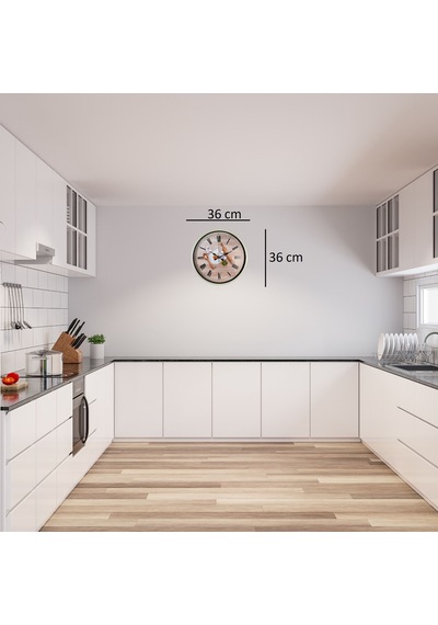 Büro Ev Ofis Hediyesi İçin 36cm Krem Dekor Mutfak Duvar Saati Diğer