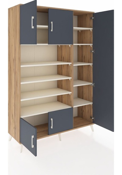 Hyperion Dolap 11 Raflı 5 Kapaklı 132x44x195 Çam-antrasit/aytaşı Çam Hyperion Dolap 11 Raflı 5 Kapaklı 132x44x195 Çam-antrasit/aytaşı Çam