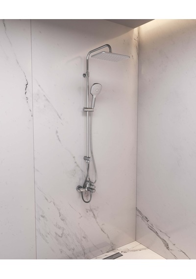 Adell Mode S Rain Duş Sistemi + Lea Banyo Bataryası Seti 2 Parça Parlak Krom Adl.35.01.01.02