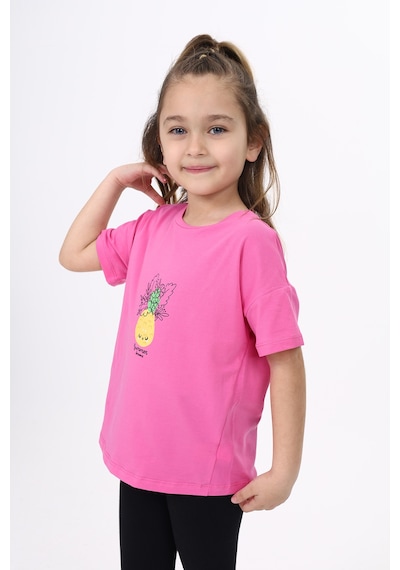 Toontoy Kids Toontoy Kız Çocuk Baskılı Bisiklet Yaka Kısa Kollu Tişört Fusya Toontoy Kids Toontoy Kız Çocuk Baskılı Bisiklet Yaka Kısa Kollu Tişört Fusya