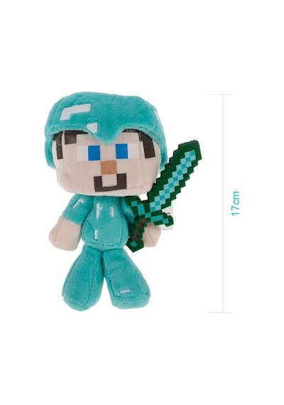 Minecraft Elmas Steve Peluş Karakter Premium Sevimli Oyuncak 17 C