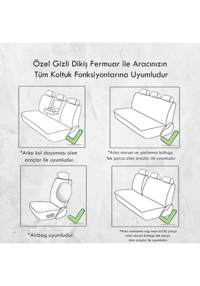 Araba Koltuk Minderi Kılıf Stil Katın Kumaş Beşli Koltuk Minderi Terletmez Cepli Taba
