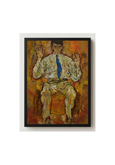 Modern Sanat Schiele Paris Von Gütersloh Portresi Çerçevesiz Poster 21x30 Cm A4 Tablo Modern Sanat