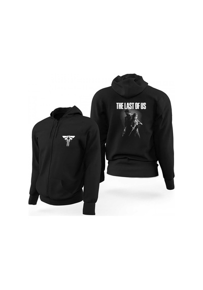 The Last Of Us Siyah Fermuarlı Limited Edition Kapşonlu Sweatshirt Siyah