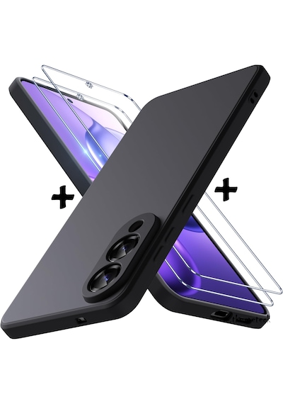 Samsung Galaxy Uyumlu S25 Edge Kılıf Renkli Silikon + Ekran Koruyucu Cam
