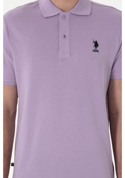 U.S. Polo Assn. Erkek Regular Fit Polo Yaka Lila Basic Tişört 50298031-VR034