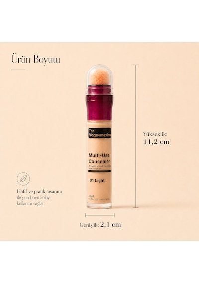 The Voguemaxima Luméa Sünger Uçlu Likit Kapatıcı 01 Light 8 Ml
