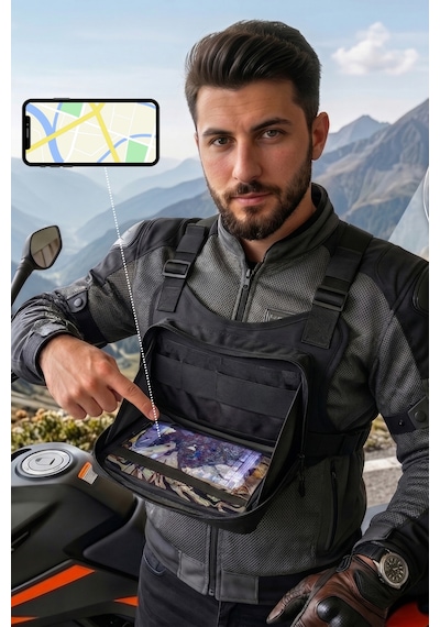 Utx Günlük Chest Rig Motorcu Ve Sporcular İçin Çok Amaçlı Göğüs Çantası siyah
