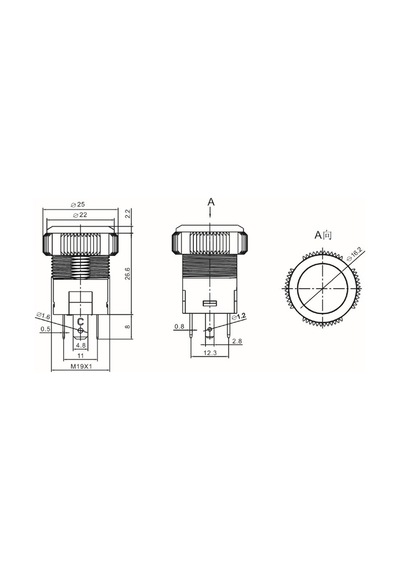 19mm 12v 20a Power Logolu Kırmızı Işıklı 1-0 Elektrik Anahtarı