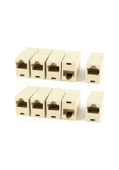 Rj45 Dişi Dişi Cat5 Cat6 Ara Birleştirici Konnektör 10'lu Set