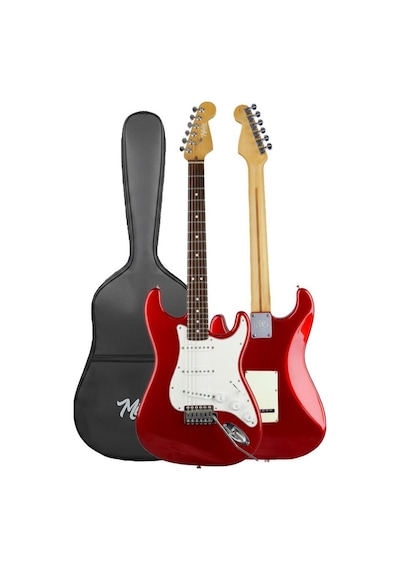 Midex Rph-30wrd-25amp Kırmızı Renk Strat Kasa Sss 25w Amfili Elektro Gitar Seti 1 Adet