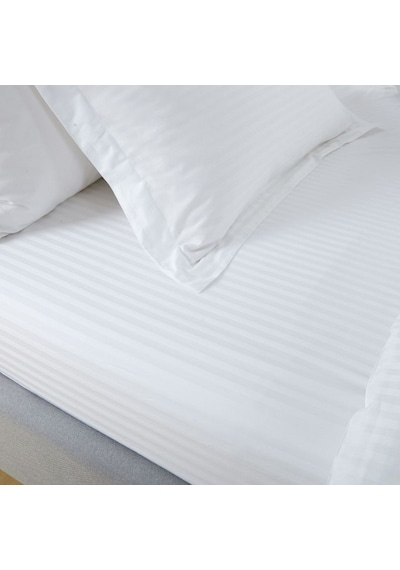 Çizgili Saten Yatak Çarşafı Lastikli 160x200 Yastık Kılıfı 50x70