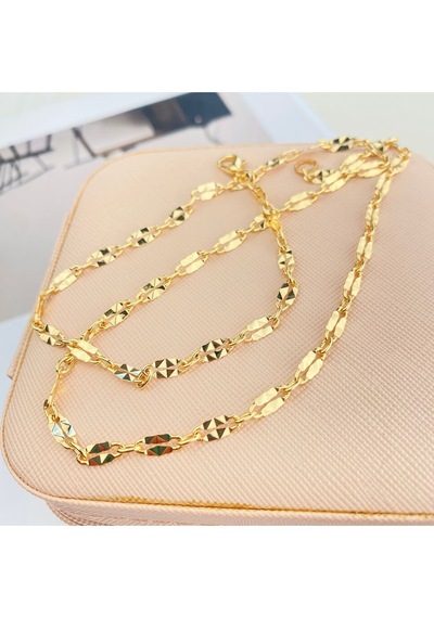 Ezme Kolye Kadın İtalyan Ezme Kolye Ezme Pullu Gold 50cm Gold