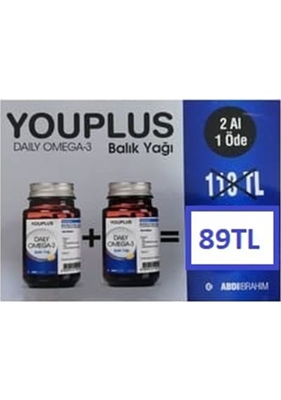 Youplus Daily Omega-3 30 Kapsül - 2 Al 1 Öde Kofre