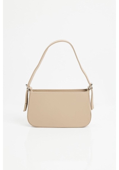 Lovelystore Düz Baget Astarlı 3 Gözlü Basic Omuz Çantası 27x15 Krem