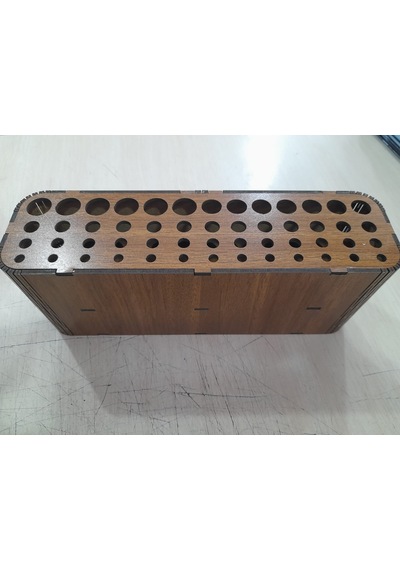 Fırçalık 3mm Kahverengi Mdf 52 Adet Delikli 25,5 7 9,50cm Ebatı