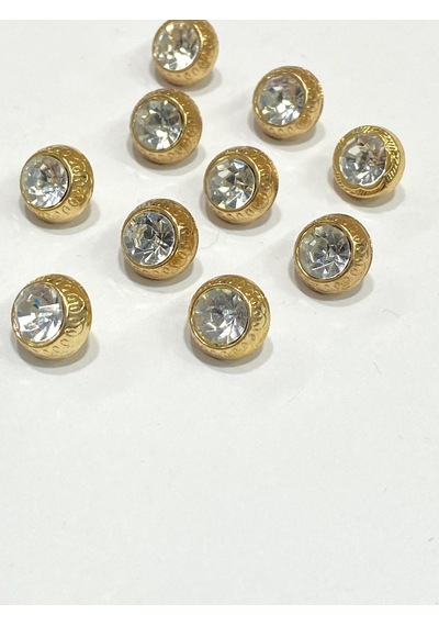 Taşlı Bluz Düğmesi / Metal Bluz Düğmesi Gold / 10 Adet /2887/ - Model 1