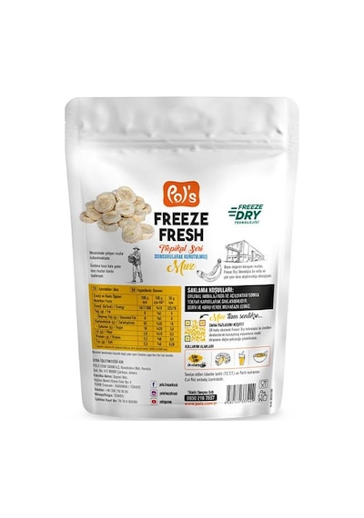 Pol's Freeze Fresh Dondurularak Kurutulmuş Muz 20 Gr 20 G