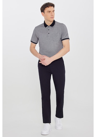 Premıum Altınyıldız Erkek Sıyah Pamuklu Slim Fit Dar Kesim Yan Cepli Armürlü Esnek Pantolon Siyah