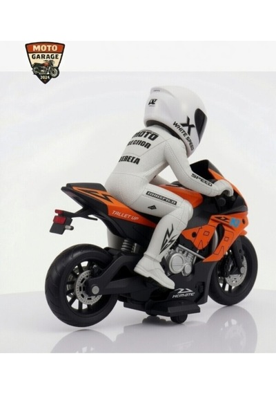 Th-speed X Uzaktan Kumandalı Rc Motosiklet Model - Turuncu- 1/10 Ölçek - Yarışçı Figürlü