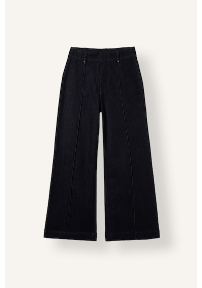 Defacto Ön Dikişli Culotte Yüksek Bel Duble Paça Jean Pantolon I1924ax26aunm82 Mavi-nm82