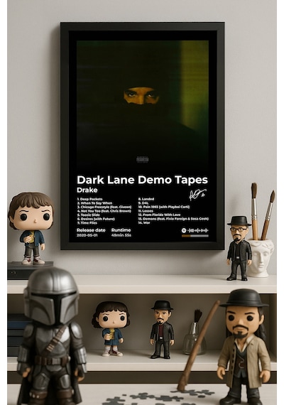 Drake Lane Demo Tapes Siyah Ahşap Çerçeveli Poster, Dekoratif Müzik Albüm Duvar Tablosu