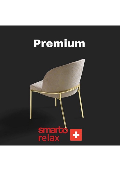 Smarto Relax Premium 2'li Yemek Masası Sandalye Seti - Metal Ayaklı, Krem Kumaş Bej