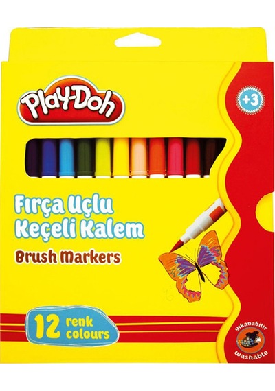 Play-Doh 12'Li Fırça Uçlu Keçeli Kalem Ke009