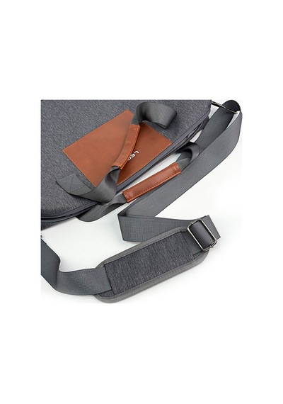 Lenyes Lb544 15-16 İnç Su Geçirmez Laptop Çantası Rambler Serisi Polyester Kumaş Gri