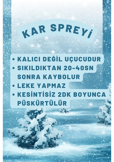 Kar Spreyi 300 Ml Leke Yapmaz Eriyen Uçucu Kına Düğün Yılbaşı Parti Köpüğü Bekarlığa Veda Partisi