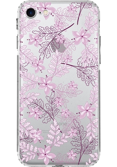 Apple Uyumlu iPhone Se 2020kamera Korumalı Kapak Floral Pudra Tasarımlı Şeffaf Kılıf