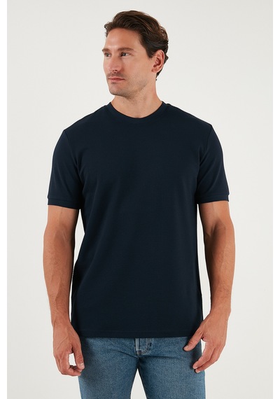 Buratti Streç Pamuklu Slim Fit Sıfır Yaka Erkek T Shirt 5902639 Indigo