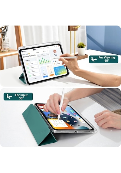 Apple İpad Pro 11 1. 2. 3. 4. Nesil Kılıf Mika Trifolding Arkası Full Şeffaf Kalem Bölmeli 2018-2022