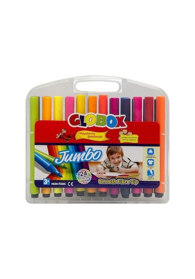 Globox 24 Lü Üçgen Jumbo Keçeli Kalem
