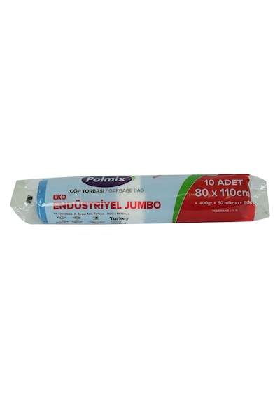 Polmix Çöp Torbası Jumbo Boy Mavi 10'lu 80 x 110 CM