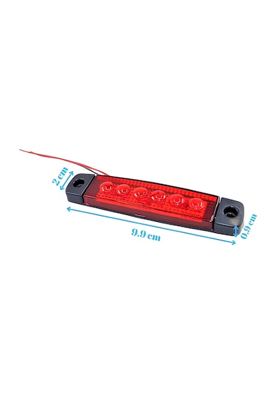 1 Adet Kırmızı Parmak Lamba 6 Led 12v 24v