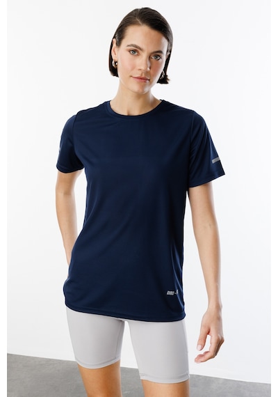 Genius Store Kadın Nem Emici Hızlı Kuruma Atletik Teknik Performans Spor T-shirt Drıfıt-kısakol Lacivert