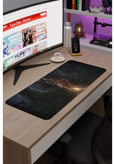 Dark Souls Kaymaz Dikişli Kauçuk Oyuncu Mousepad V1 - 70x30 Xl Gaming Mouse Pad Fare Altlığı