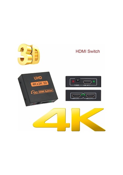 TriLine 4K Ultra HD 3D 2 Port HDMI Splitter Çoğaltıcı