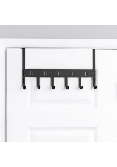 Ayarlanabilir Kapı Arkası Askılık Metal 1 Adet 6 Kancalı Kapı Üstü Organizer Montaj Gerektirmez Askı Mo Diğer