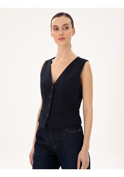 Pierre Cardin Kadın Lacivert Yelek Dokuma 50296067-vr033 Lacivert