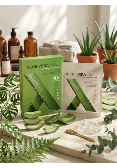 Xaura Beauty Aloe Vera Mask Nature Recovery Kağıt Yüz Maskesi 4'lü Paket